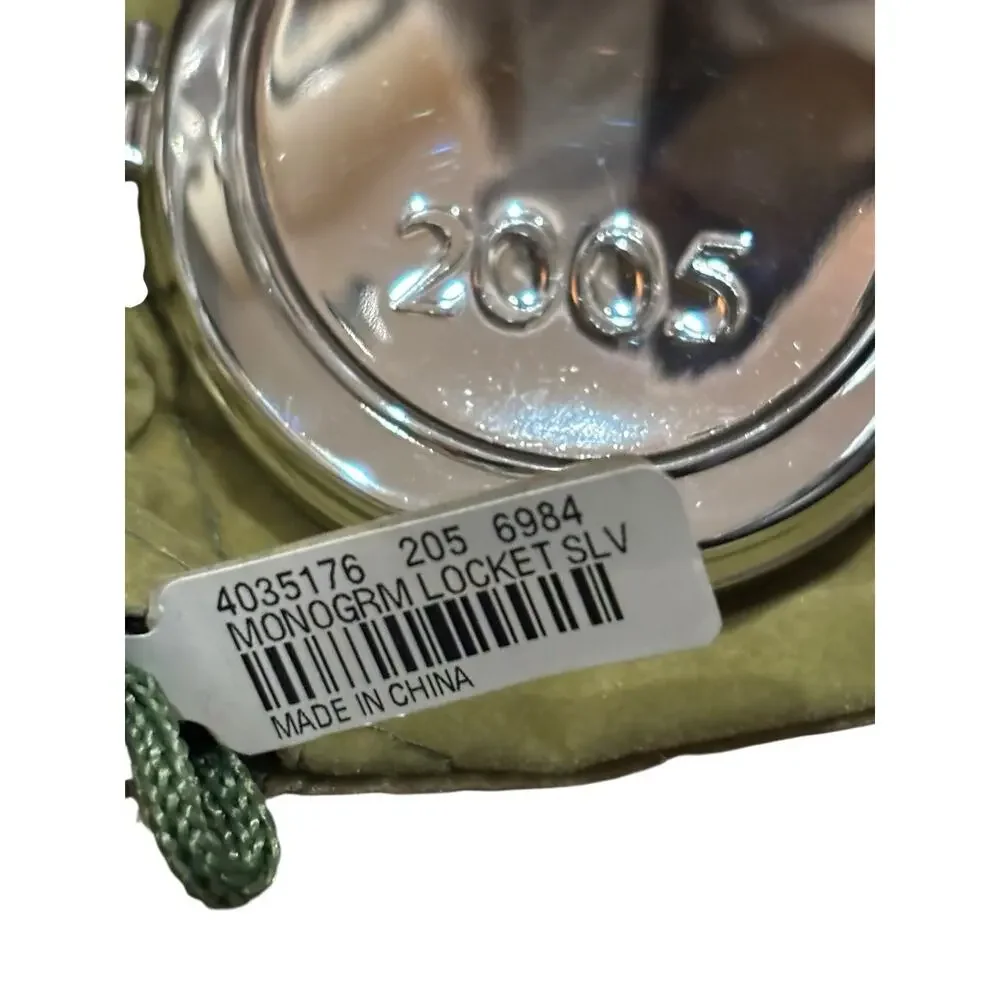 Vintage Pottery Barn Picture Frame Locket Ornament Silver Plated 2005